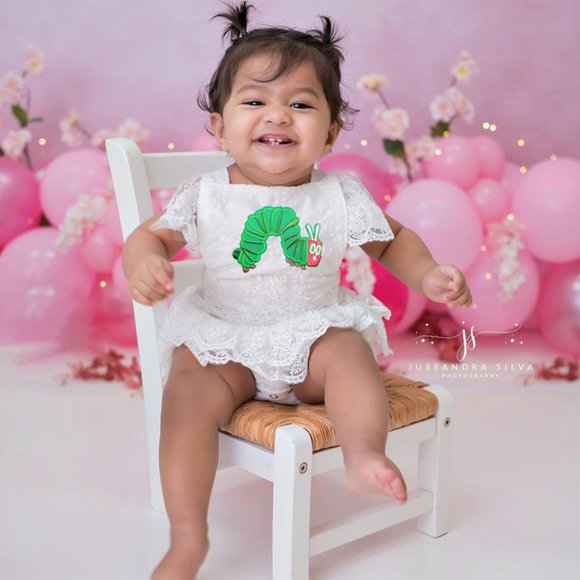 Hungry Caterpillar Romper Girl Birthday Outfit Clothes Bodysuit Smash Dress - Picture 4 of 7